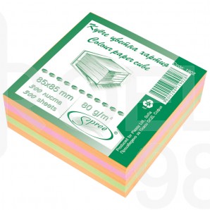 Кубче цветно Spree, офсет, 85 x 85 мм, 80гр./м2, 300 л.