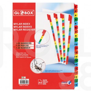 Разделител Globox с европерфорация, 31 цифри, картон