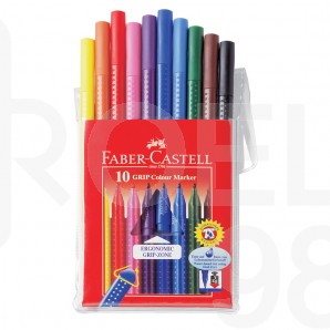 Флумастери Faber-Castell Grip, 10 цвята