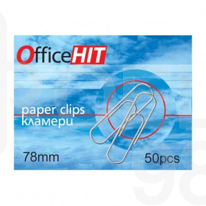 Кламери OfficeHIT, заоблени, 78 мм, 50 броя