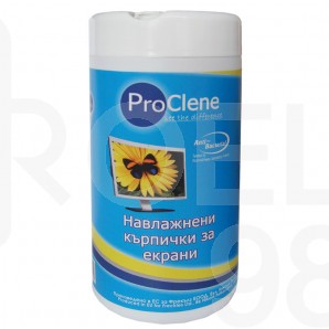 Почистващи кърпи AF Pro Clene SCP100T за екрани, в PVC кутия