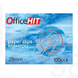 Кламери OfficeHIT, заоблени, 28 мм, 100 броя