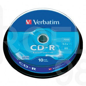 CD-R диск VERBATIM Extra Protection, 700MB, 52x, шпиндел, 10 бр.