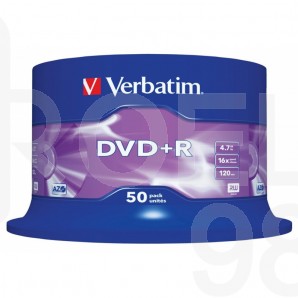 DVD - R диск VERBATIM Matt Silver, 4.7GB, 16x, шпиндел, 50 бр.