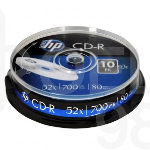 CD-R диск HP, 700MB, 80 min, 52x, шпиндел 10 бр.