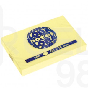 Самозалепващи листчета Global Notes, 50 х 75 мм