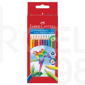 Моливи Faber-Castell, triangular, 12 цвята