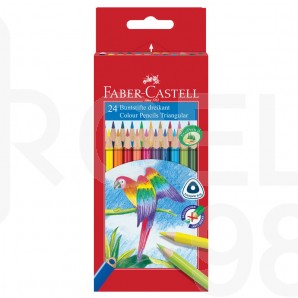 Моливи Faber-Castell, triangular, 24 цвята