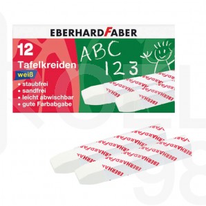 Тебешир Faber-Castell, бял, 12 броя