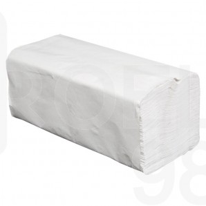 Кърпи за ръце на пачки, V-образни, 2-пластови, 200 откъса, бели, 100% целуоза