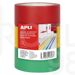 Маркиращи ленти за под Apli, 3 броя в пакет, всяка лента с размер 40 мм X 33 м