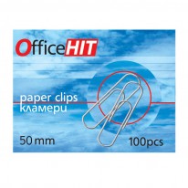 Кламери OfficeHIT, заоблени, 50 мм, 100 броя